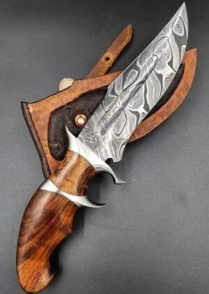 Custom Personalized Damascus Steel Hunting 10in Bowie knife & Leather Sheath | Birthday Gift Best Christmas GIFTS