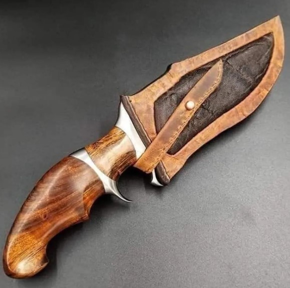 Custom Personalized Damascus Steel Hunting 10in Bowie knife & Leather Sheath | Birthday Gift Best Christmas GIFTS - Image 2