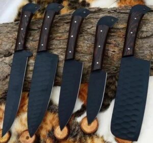 Hand Forged 5 Pcs Luxury J2 Steel Chef Knife Set, Kitchen Knives | Chef Knives Set, Handmade Damascus Knife Gift for him, Gift for her