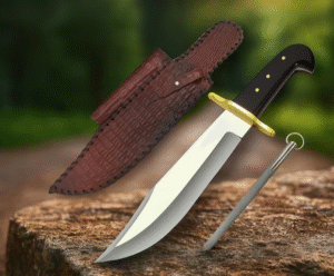 Handmade 14 Inch Bowie Knife Large Hunting Knife with Leather Sheath | Custom Fixed Blade Knife, Outdoor Gift for Him