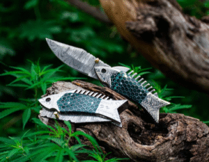 Handmade Damascus Steel Pocket Knife, Fishing Folding Knife, Camping Knife, Halloween Gift,