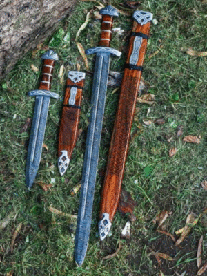 Hand Forged Damascus Steel Viking Sword, Custom Handmade Damascus Steel Sword