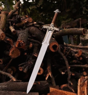 Hand-Forged Conan Atlantean Sword Replica: High Carbon Steel, Leather Sheath