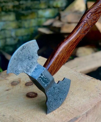 Custom Gift Hand Forged Carbon Steel VIKING AXE, Ragnar Axe, Wedding Gift,Axes, Best Birthday, Anniversary, Christmas Gift For Him, Larp axe - Image 2