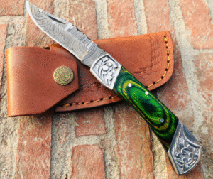 Damascus Folding Knife Handmade Damascus Steel Folding Knife Pocket Knife Gift For Him Anniversary Gift EDC Knife Groomsmen Gift For Her