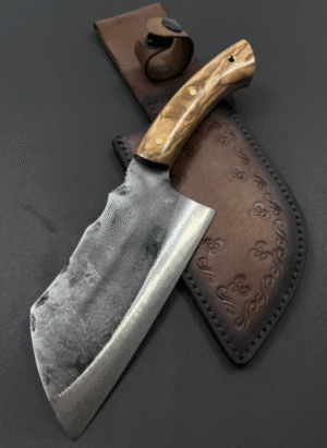 Hand Forged Almazan Hunting Knife with Sheath - 5160 Steel