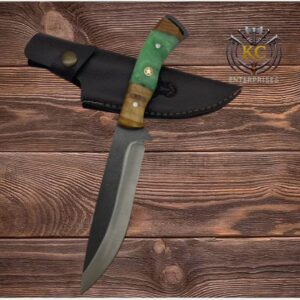 Handcrafted Hunting Knife with Stag Handle