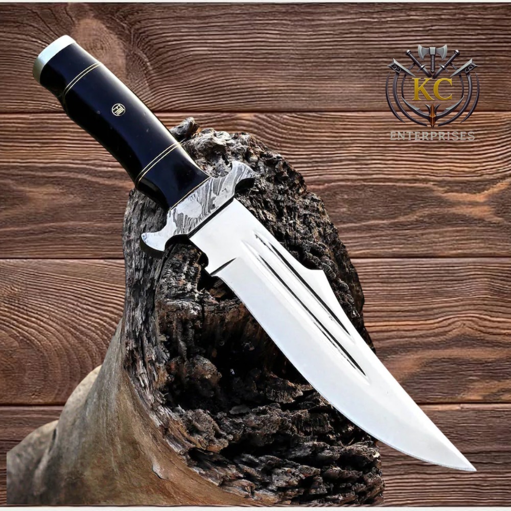 Premium Clip Point Hunting Knife with Leather Sheath - Image 4
