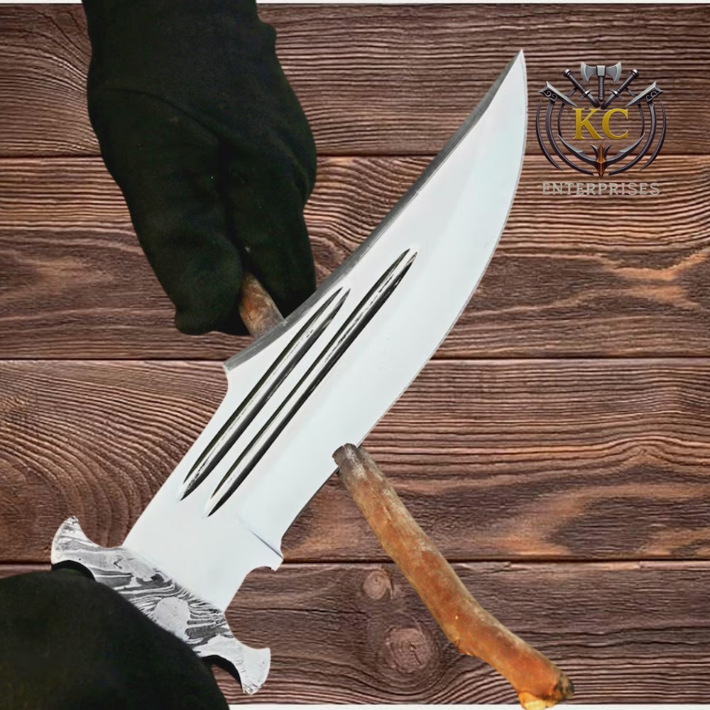 Premium Clip Point Hunting Knife with Leather Sheath - Image 3