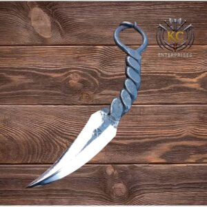 Hand-Forged Mini Karambit Knife – Twisted Handle Design