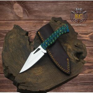 Premium Tactical Fixed Blade Knife with Leather Sheath