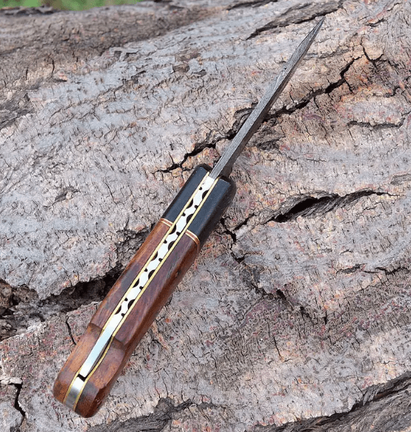 Damascus Pocket Knife Handmade Folding Knife Damascus Damascus 6049EA - Image 4