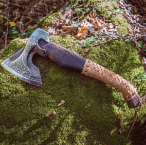 Hand Forged Viking Axe | Custom Norse Battle Hunting Axe | Camping Axe with Leather Sheath | Perfect Wedding, Anniversary, Christmas Gifts