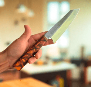 unique chef's knife with eye-catching patterns