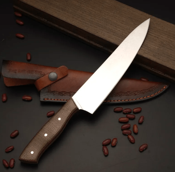 Handmade High Carbon Steel Chef Knife - Wooden Handle, Professional Quality
