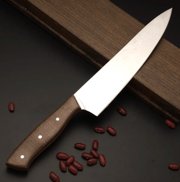 Handmade High Carbon Steel Chef Knife - Wooden Handle, Professional Quality - Image 2