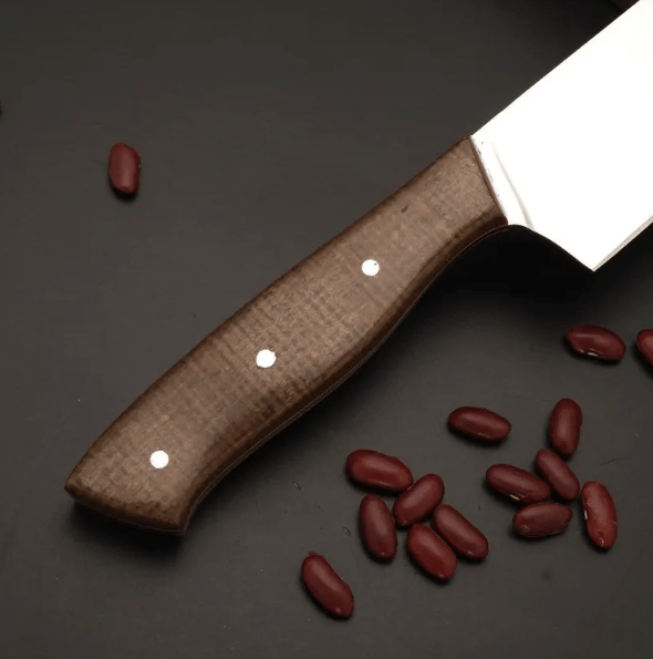 Handmade High Carbon Steel Chef Knife - Wooden Handle, Professional Quality - Image 3