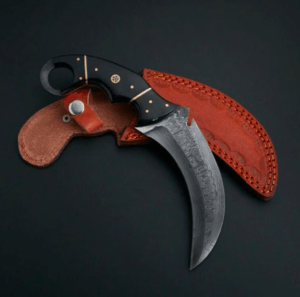 Custom Handmade Damascus Steel Karambit Hunting Knife With Leather Sheath | Best Gift For Him