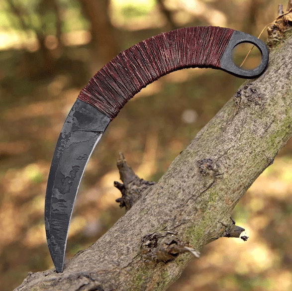 Handmade J2 Steel Karambit Knife with Italian Leather Sheath - Image 2