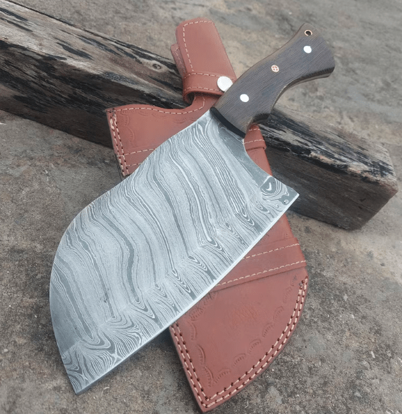 Handmade chopper knife Damascus steel butcher knife with Natural Handle Meat Cleaver knife gift for chef knife Custom Engraved knife gift - Image 2