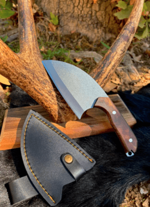 Handcrafted Serbian Mini Cleaver Knife: 4116 Stainless Steel & Walnut Wood