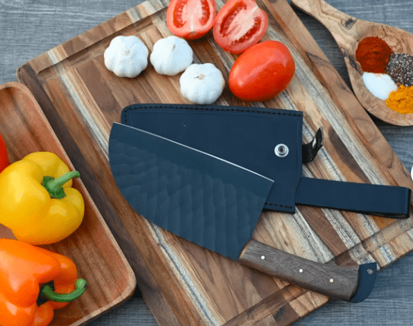 Kitchen Cleaver Chef Knife, Handmade 12C27 Steel Kitchen knife, Camping Knife, Gift for her on Anniversary, Christmas and New Year - Image 3