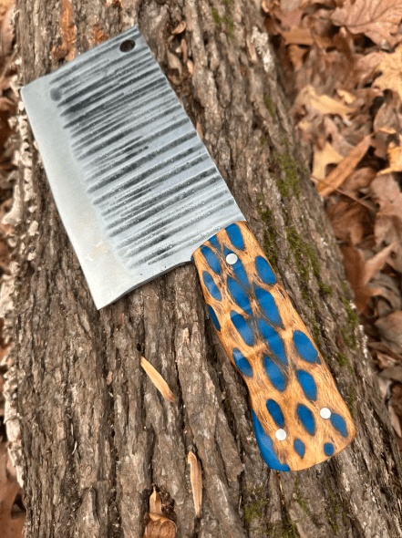 Hand forged meat cleaver