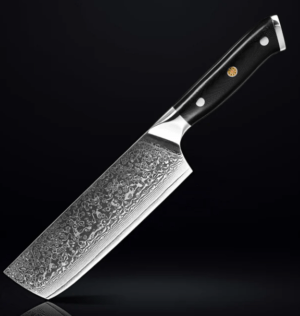 Damascus Steel Cleaver Knife - Japanese Meat Cleaver Nakiri - Professional Chef Cleaver with 7" Blade