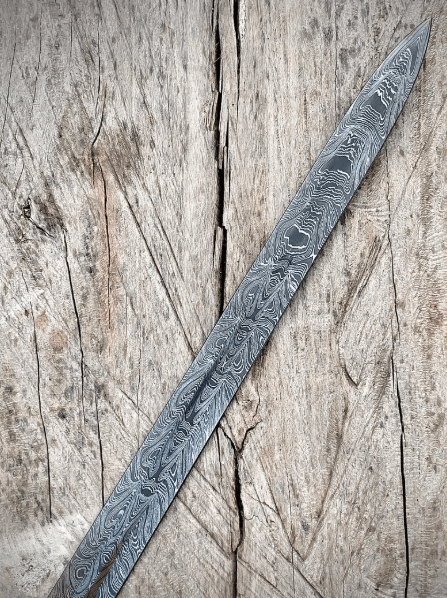 Handmade Damascus Steel Templar Knight Sword | Crown Sword Replica with Leather Sheath | Collectible Handmade Sword | Unique Gift for Him - Image 3