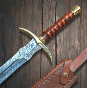 Hand Forged Damascus Steel Sword - Personalized Viking Gift - Medieval Collectible Blade