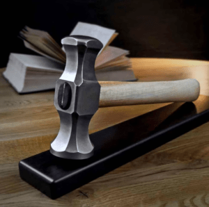 Hand-Forged Artisan Hammer: Functional Blacksmith Tool