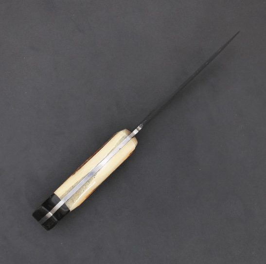 Handmade Deer Horn Skinner Knife: Full Tang Camping/Hunting Knife with Leather Sheath - Image 4