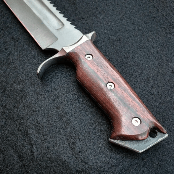 Hand-Forged Bowie Knife: 14c28N Steel Hunting Bushcraft Knife with Leather Sheath - Image 2