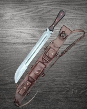 Hand-Forged 5160 Spring Steel Machete, Full Tang Knife, Outdoor Machete with Leather Sheath | Gift for Him, Birthday Gift, Anniversary Gift