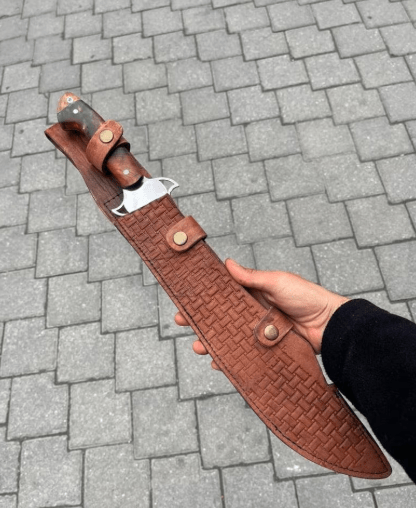 Hand forged Machete, Full Tang Survival Knife, Survival Tool, Ready to Use Machete Knife, Leather Sheath - Image 3