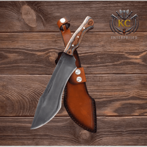 Handmade J2 Steel Skinner Knife – Pakka Wood Handle, Leather Sheath