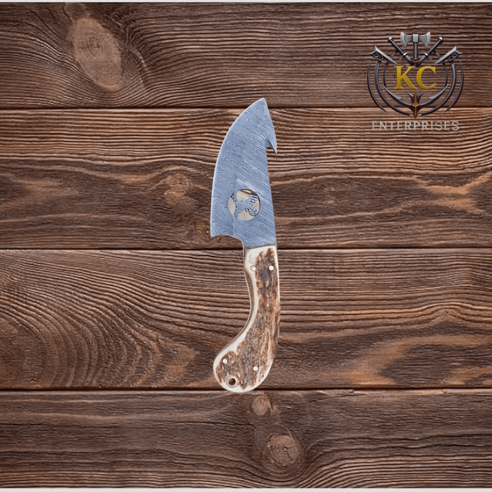 Professional Hunter’s Damascus Skinner with Natural Antler Grip Special gift for Birthday| Christmas | Anniversary - Image 2