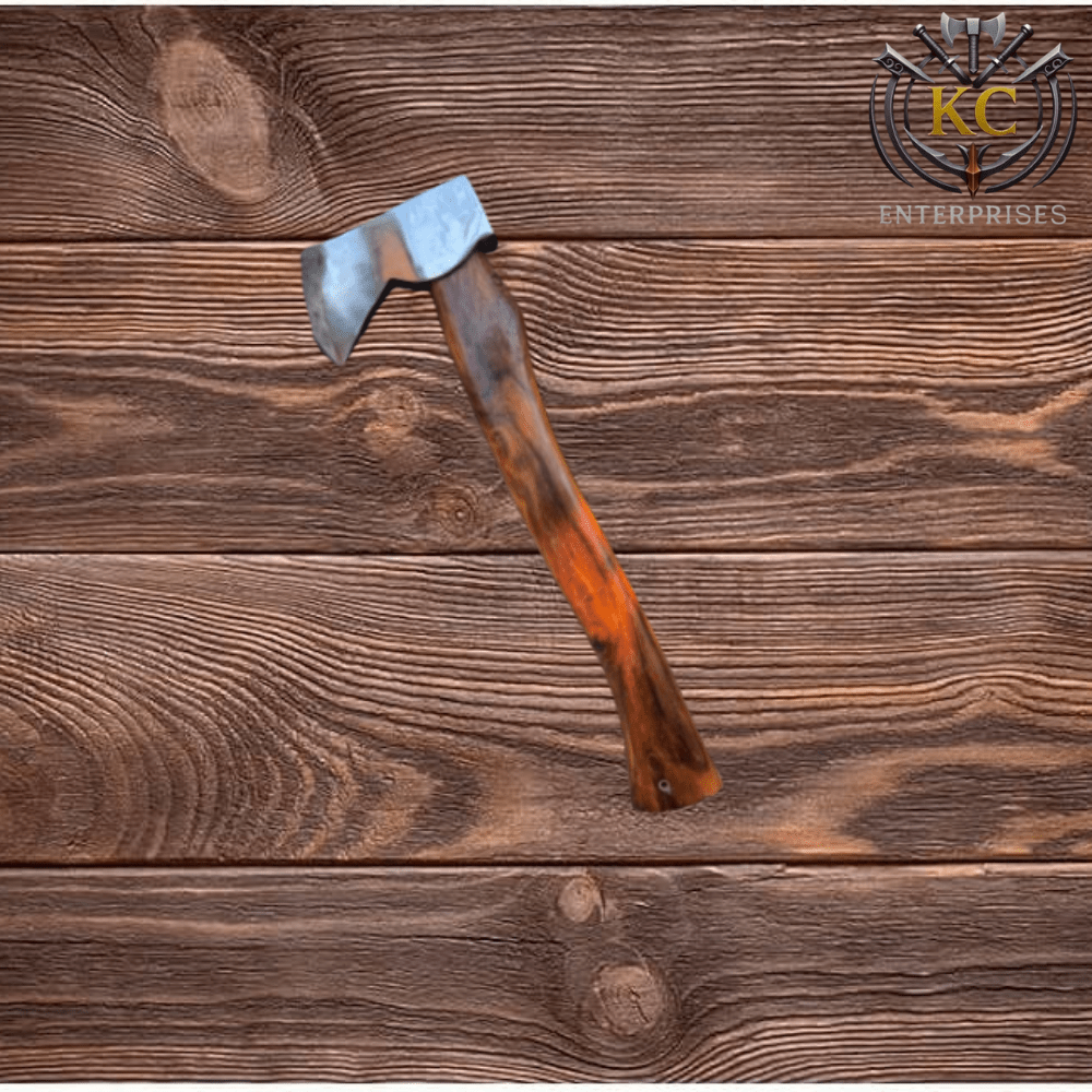 Handmade Forged Bushcraft Axe: High Carbon Steel, Leather Sheath - Image 2