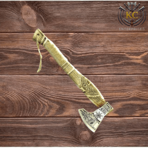 Hand-Forged Norse Viking Axe: High Carbon Steel, Ash Wood Handle, Leather Sheath