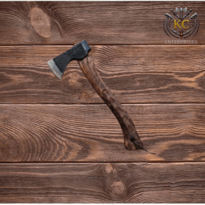 14.6" Hatchet, Camping Axe with Sheath, Bushcraft Hatchet craft 1065 Carbon Steel and Beech Handle – Hand Forged chope for Outdoor