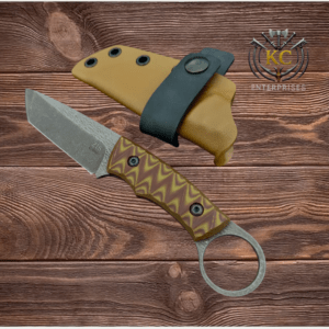 knife tanto ring knives handmade D2 Steel, Micarta Handle, Kydex Sheath