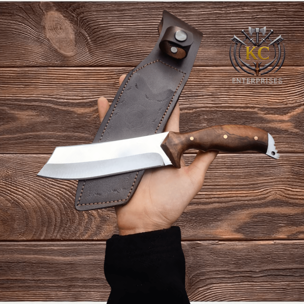Premium Handmade Fixed Blade Hunting Knife with Leather Sheath - Image 3