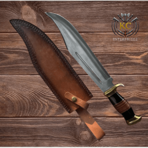 Crocodile Dundee Bowie Knife For Hunting Mirror Polish Come With Leather Sheath