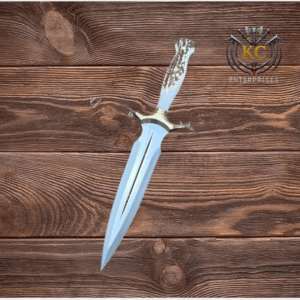 Handmade Fairbairn Sykes Knife with Deer Antler Handle & Case