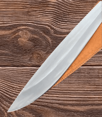 Extra-Long Handmade Machete Knife with Leather Sheath - Image 4