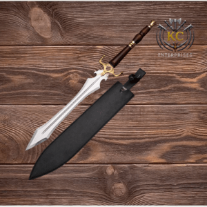 Handcrafted Fantasy Dagger | Silver Finish Decorative Blade | Ornate Brass Guard Knife | Collectible Display Dagger | Rosewood Handle
